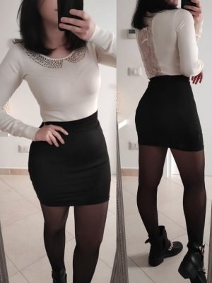 ABITO MAGLIA LUNGA CON PIZZO