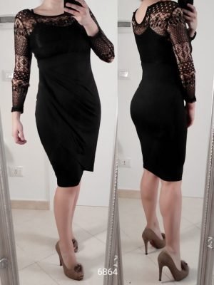 ABITO LONGUETTE CON MANICHE IN PIZZO