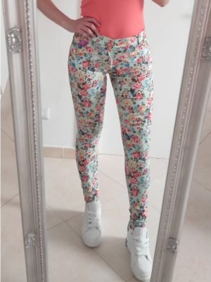 Pantalone a fiori skinny