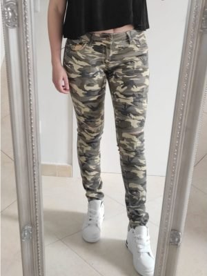 Pantalone militare skinny a vita bassa