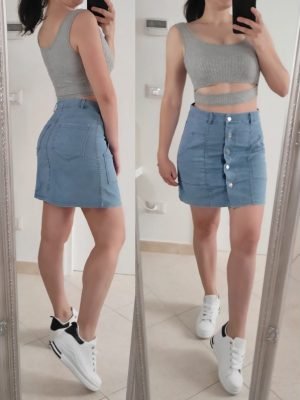 BESSY-GONNA CON BOTTONI IN JEANS