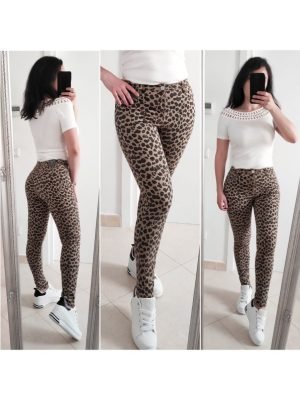 PANTALONE SKINNY LEOPARDATO