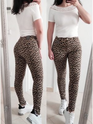 PANTALONE SKINNY LEOPARDATO
