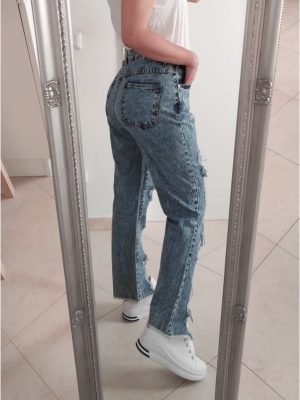 TINA-JEANS MOM FIT CON STRAPPI