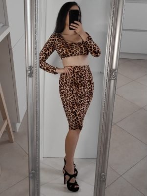 SET LEOPADATO TOP + GONNA LONGUETTE