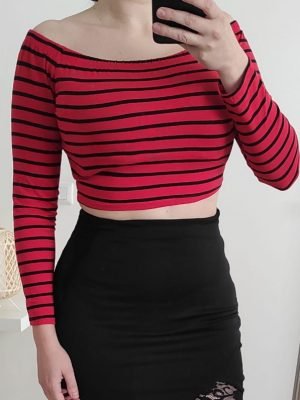MAGLIA CROP a righe