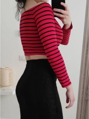 MAGLIA CROP a righe