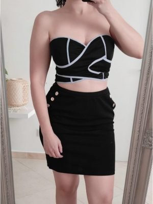 Figaro-Top crop con intreccio