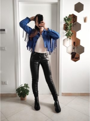 GIACCA SCAMOSCIATA CON FRANGE