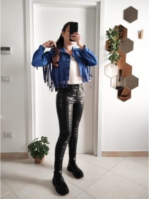 GIACCA SCAMOSCIATA CON FRANGE