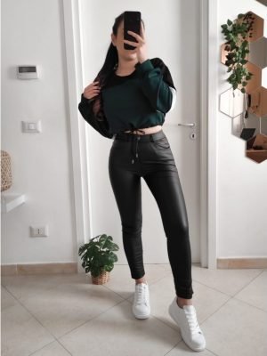 PANTALONE TERMICO IN ECOPELLE ELASTICO