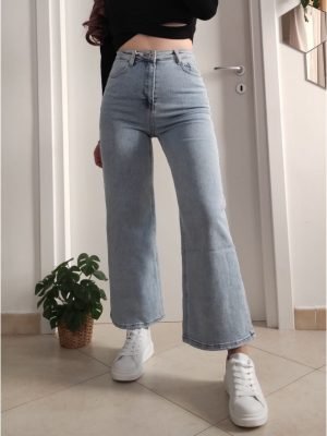 JEANS GAMBA LARGA A VITA ALTA