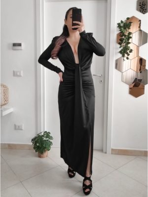 ABITO LUNGO Scollato con drappeggio