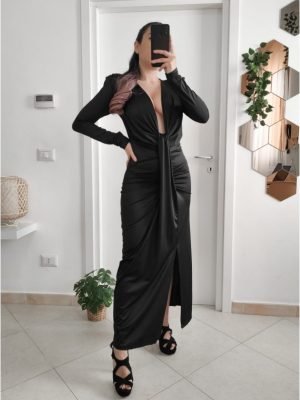 ABITO LUNGO Scollato con drappeggio