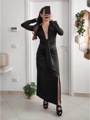 ABITO LUNGO Scollato con drappeggio