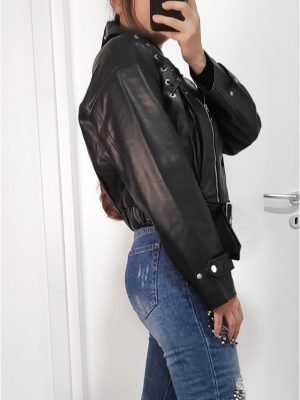 GIACCA ECOPELLE CON LACCI