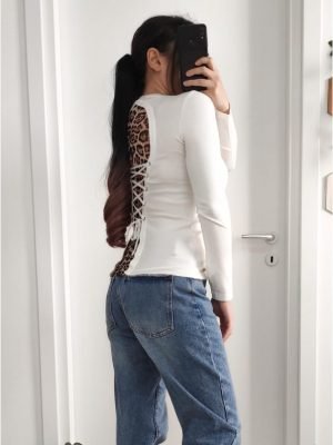 MERV-MAGLIA MAGLIONCINO CON RETRO LEOPARDATO