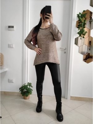 VALARY-MAGLIA BLUSA CHIFFON PAILLETTES