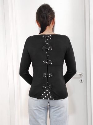 KEIKO-MAGLIA CON FIOCCHI A POIS