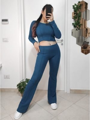 Tuta a costine a zampa