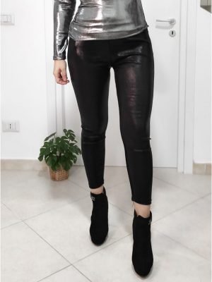 Leggings metallizzato oro non felpato