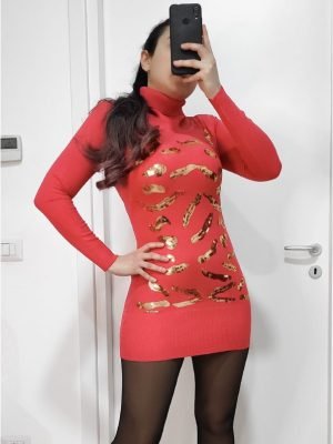 ZUBIN-ABITO MAGLIA LUNGA CON PAILLETTES