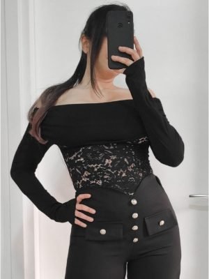 BODY con pizzo scollo a barca