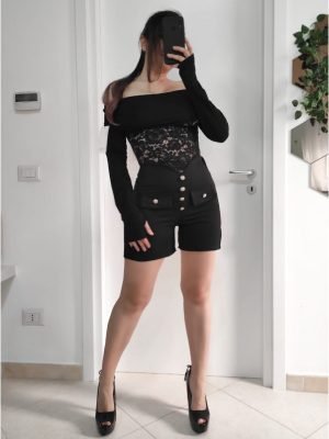 BODY con pizzo scollo a barca