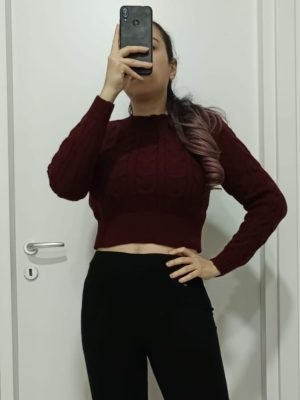 Maglioncino crop trecce